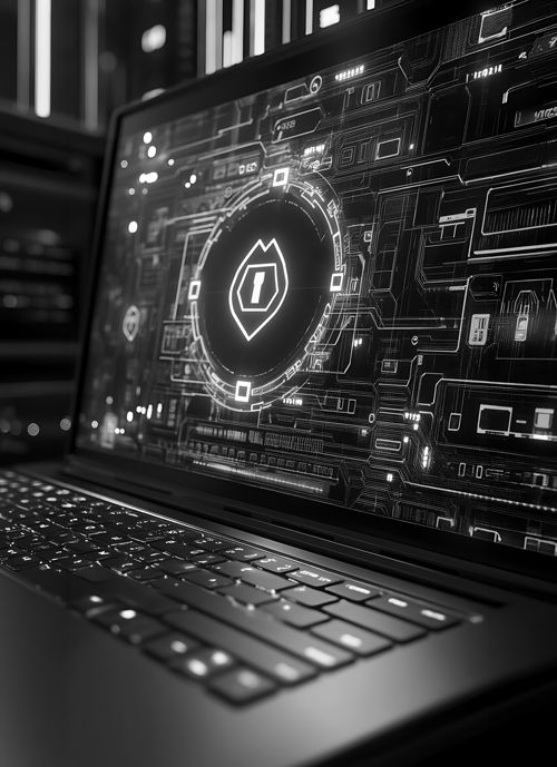 hightech-laptop-screen-showing-secure-encryption-symbolsBW